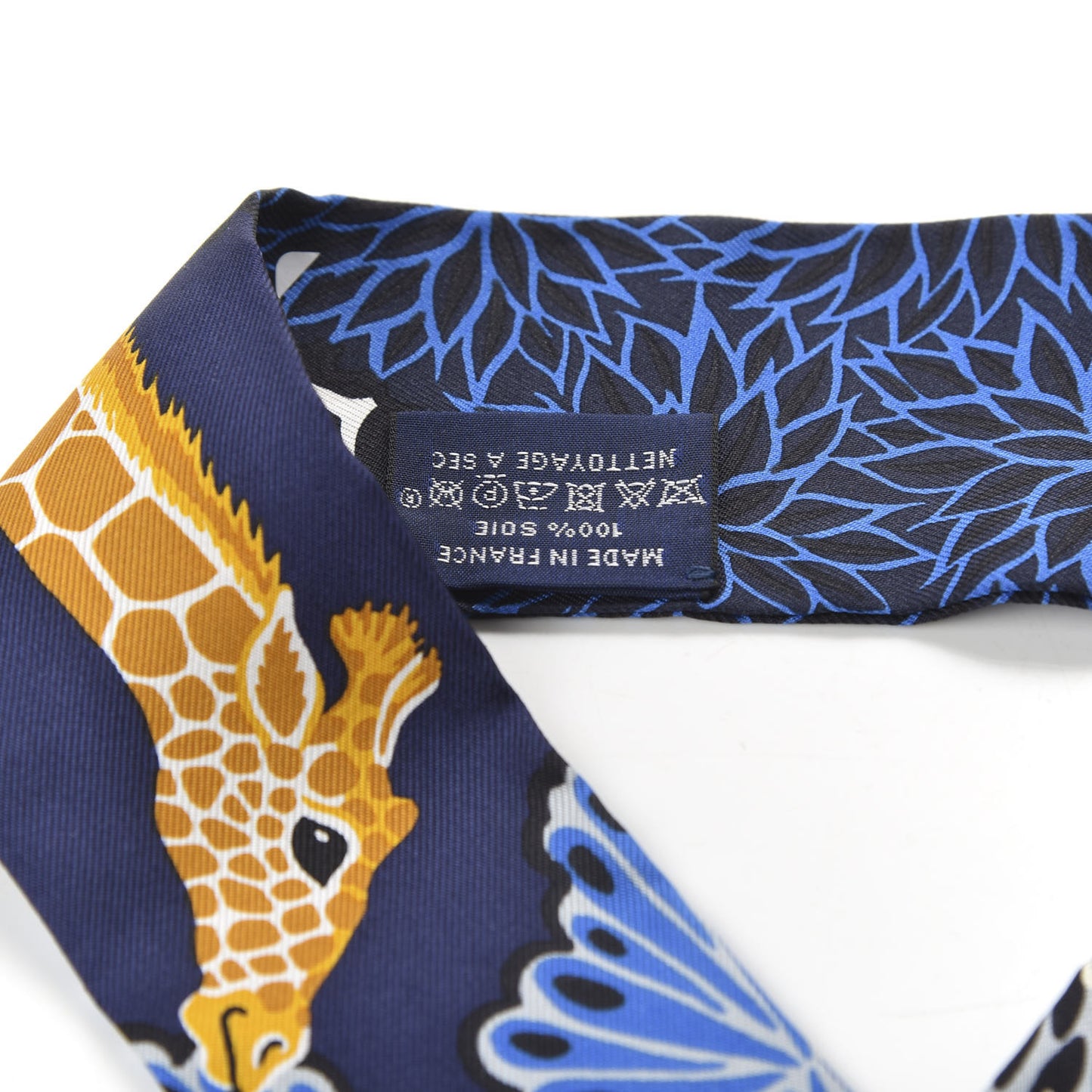 Silk The Three Graces Twilly Bleu Nuit Gold Black