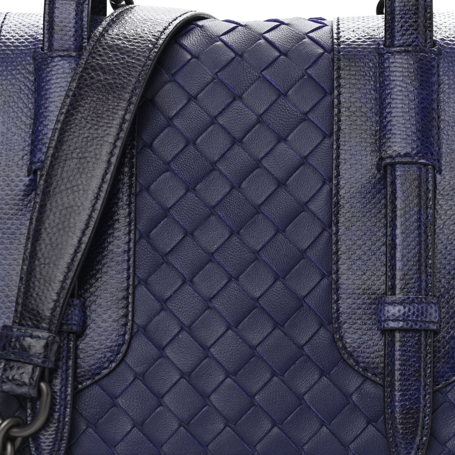 Bottega Veneta Nappa Intrecciato Snakeskin Chain Crossbody Atlantic 8 of 10
