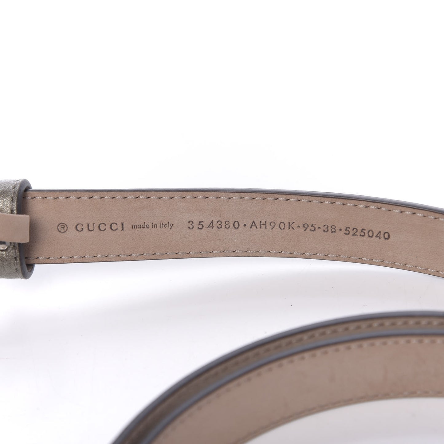 Metallic Calfskin Crystal Interlocking G Belt 95 38 Sasso