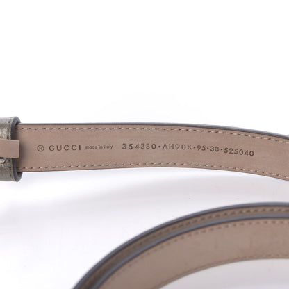 Gucci Metallic Calfskin Crystal Interlocking G Belt 95 38 Sasso 3 of 5