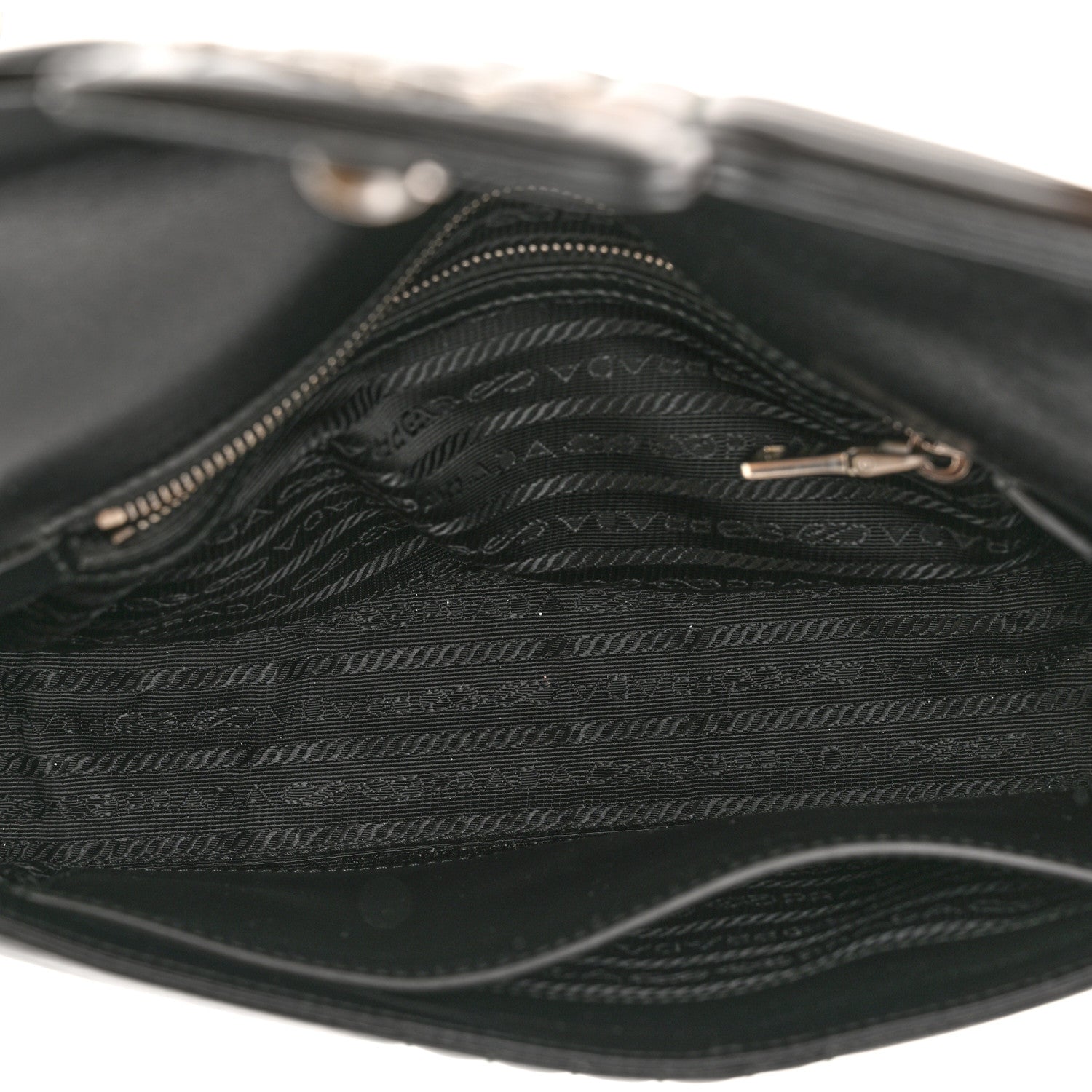 Prada Soft Calfskin Impunture Diagramme Medium Chain Flap Shoulder Bag Black 5 of 9