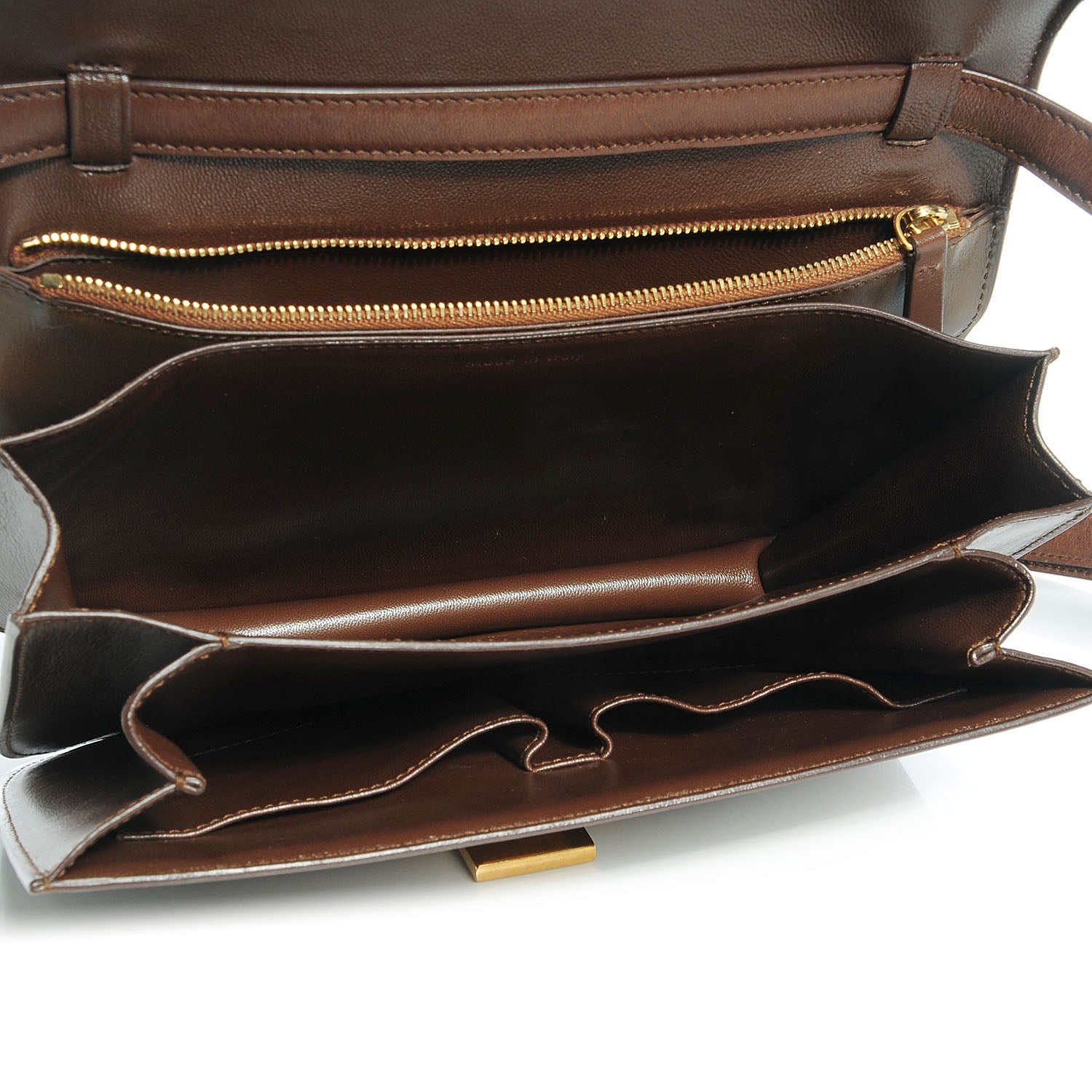 Celine Ostrich Leg Medium Classic Box Flap Bag Havana 7 of 9
