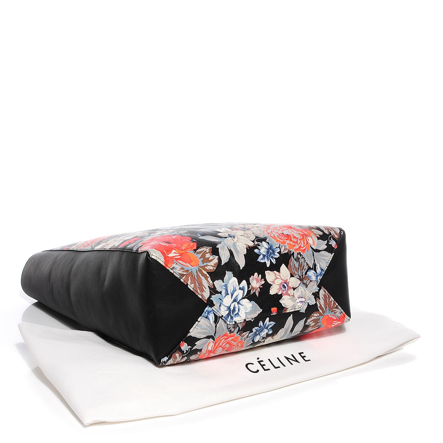 Celine Lambskin Floral Vertical Cabas Potiron 4 of 9