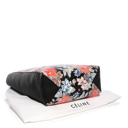 Celine Lambskin Floral Vertical Cabas Potiron 4 of 9