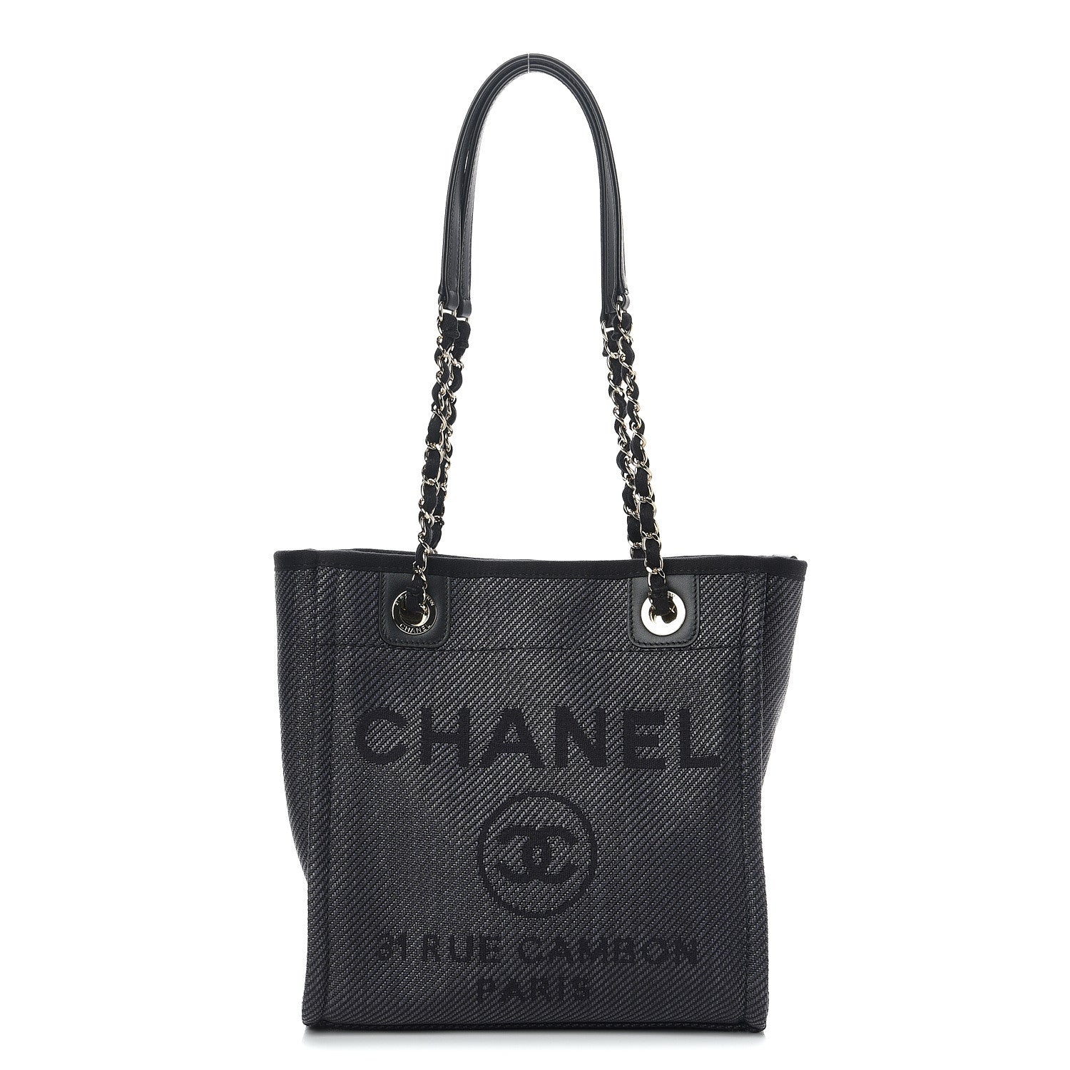 Chanel Canvas Mini Deauville Tote Black 1 of 10