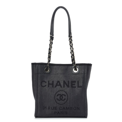 Chanel Canvas Mini Deauville Tote Black 1 of 10