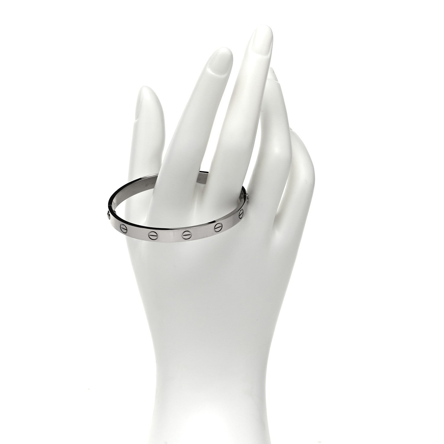 Cartier 18K White Gold LOVE Bracelet 17 2 of 5