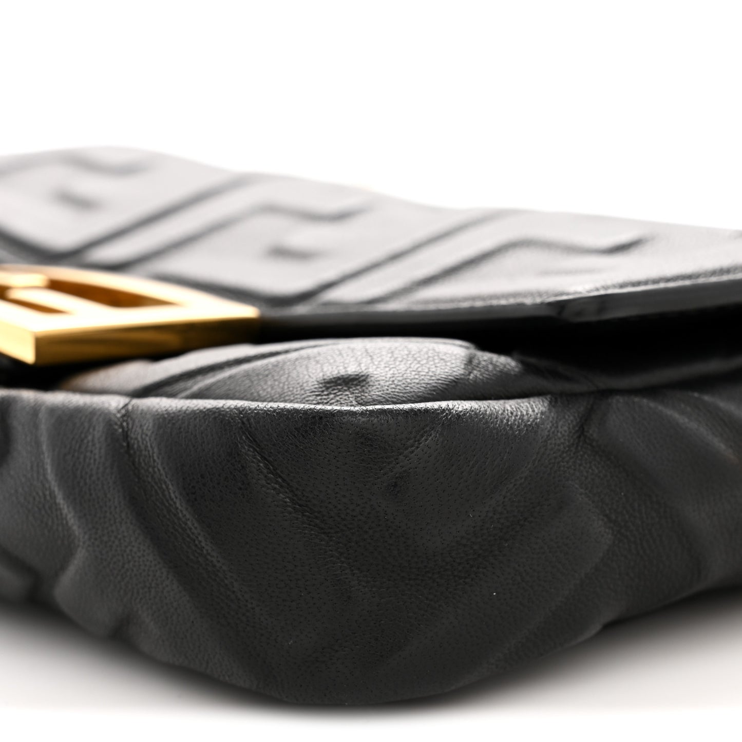 Nappa FF 1974 Embossed Mini Baguette Black