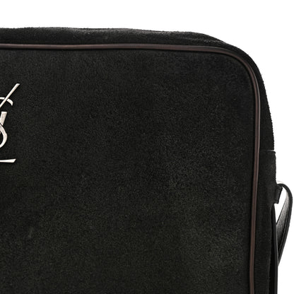 Saint Laurent Suede Flat Messenger Bag Black 12 of 15