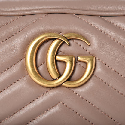 Gucci Calfskin Matelasse Small GG Marmont Chain Shoulder Bag Porcelain Rose 11 of 12