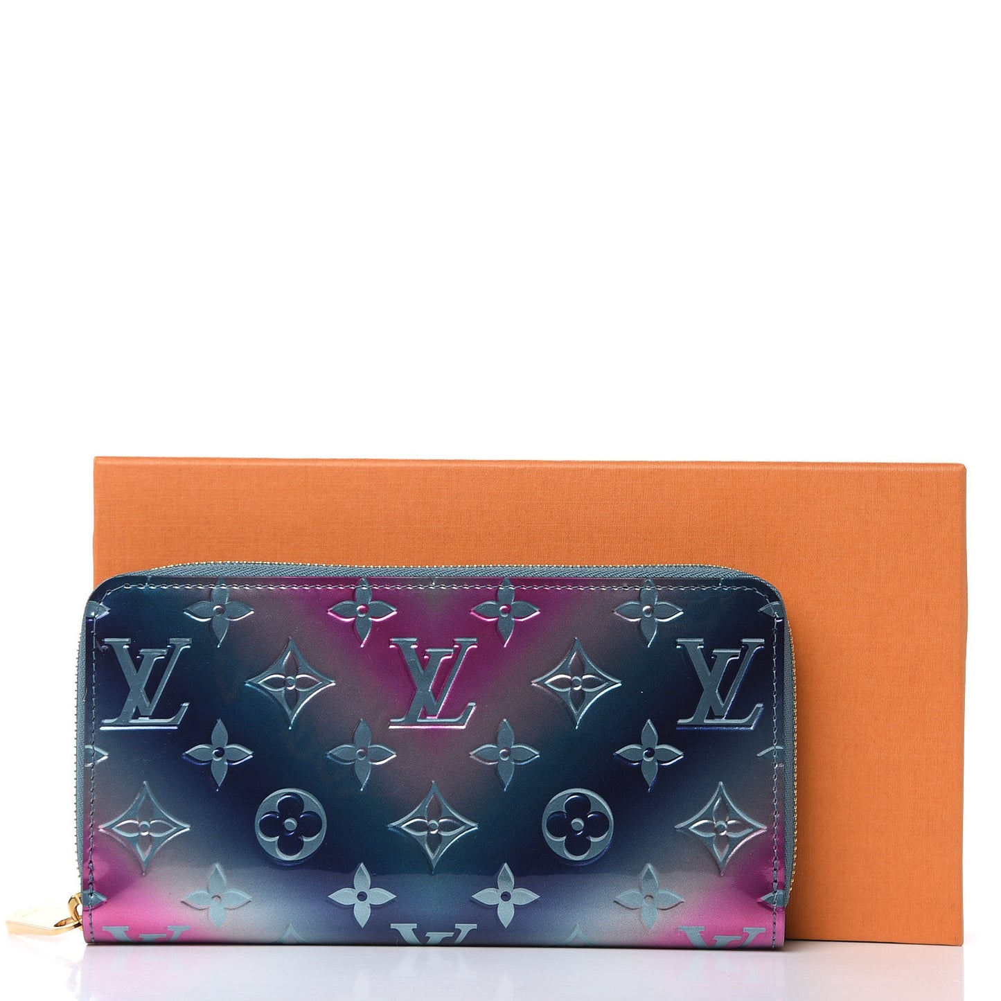 Metallic Vernis Degrade Zippy Wallet Blue Pink