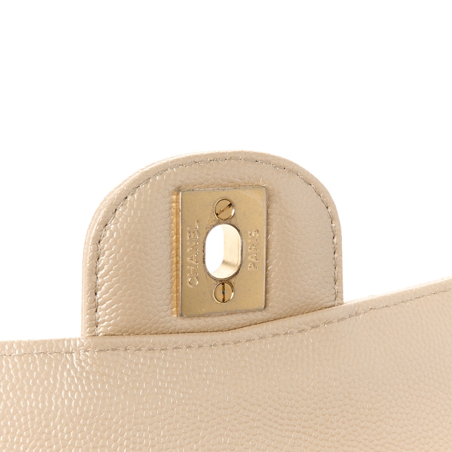 Metallic Caviar Quilted Small Double Flap Gold