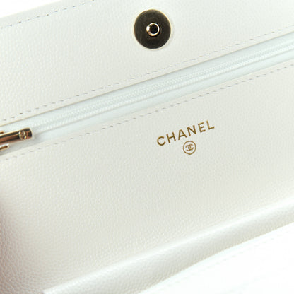 Chanel Caviar Quilted Wallet On Chain WOC White 8 of 11