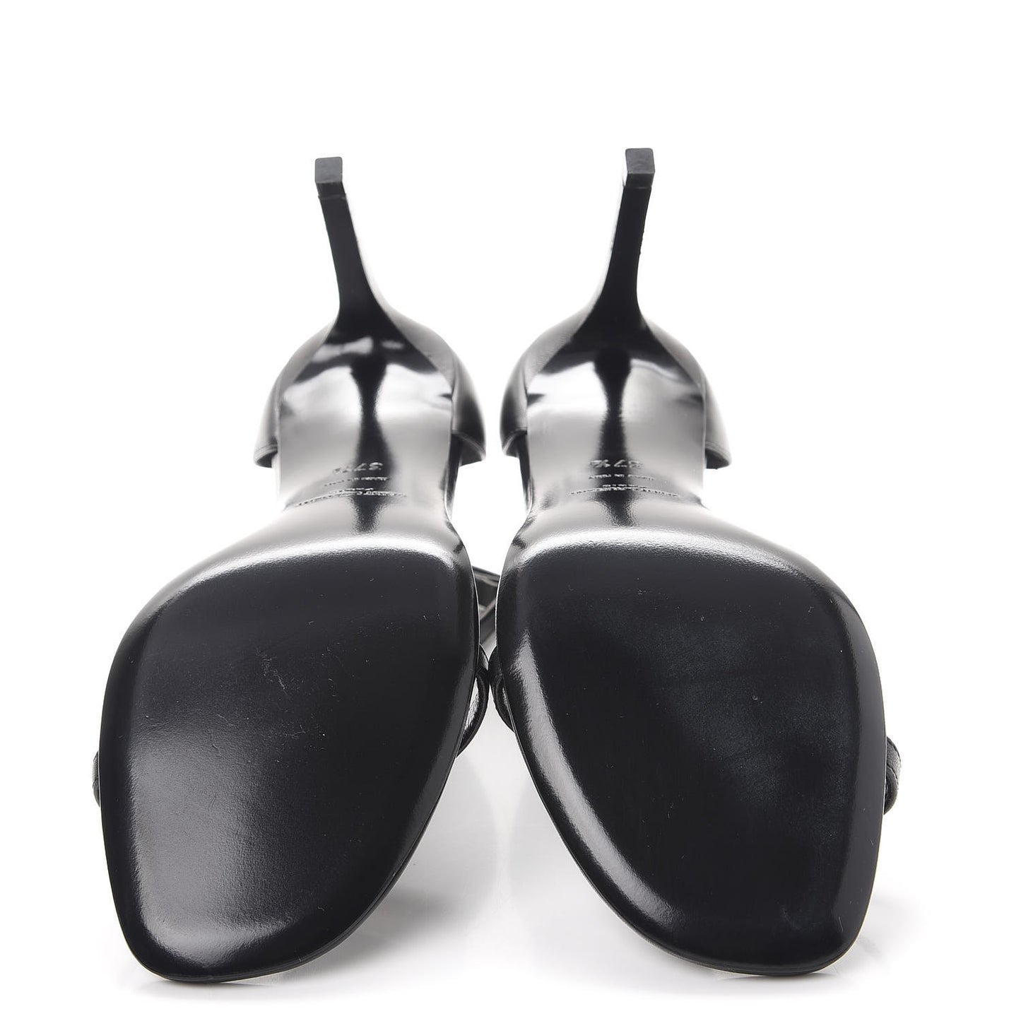 Calfskin Jane 80 Ankle Strap Sandals 37.5 Black