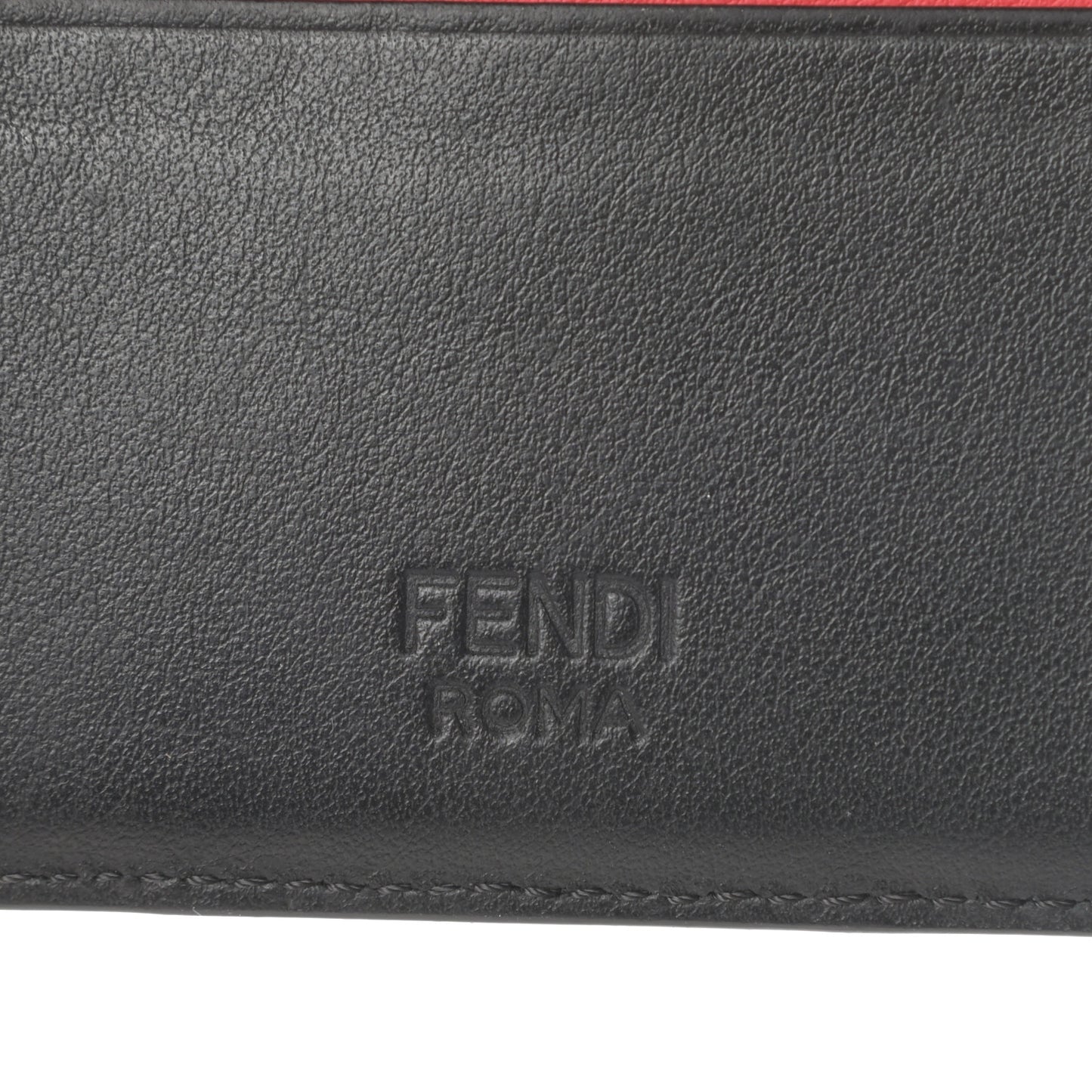 Vitello Century Monster Eyes Inlay Card Holder Black Giallo Rosso