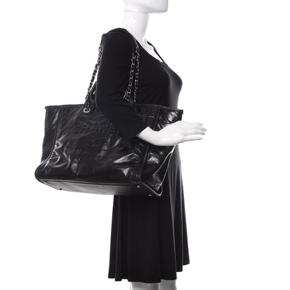 Chanel Glazed Calfskin Medium Deauville Tote Black 2 of 10