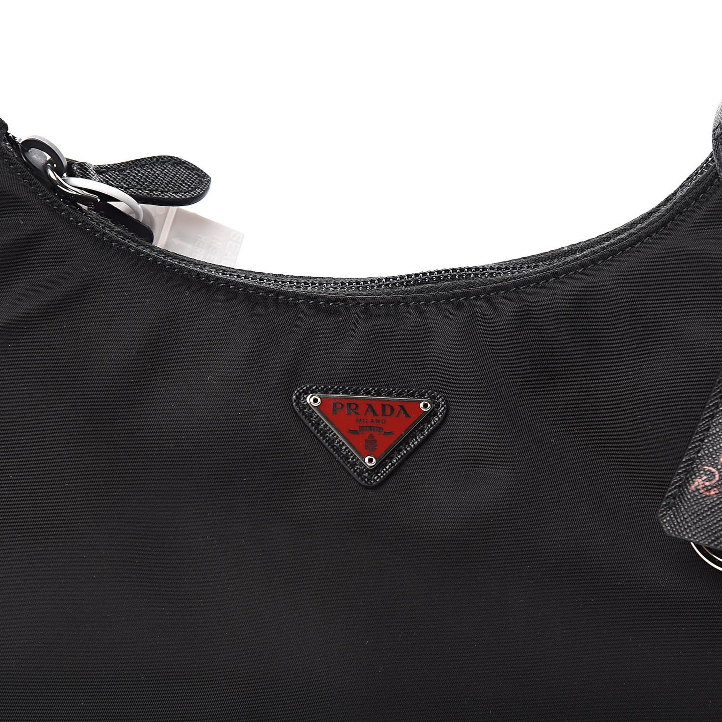 Tessuto Nylon Saffiano Lunar New Year Mini Re-Edition 2000 Bag Black Fuoco
