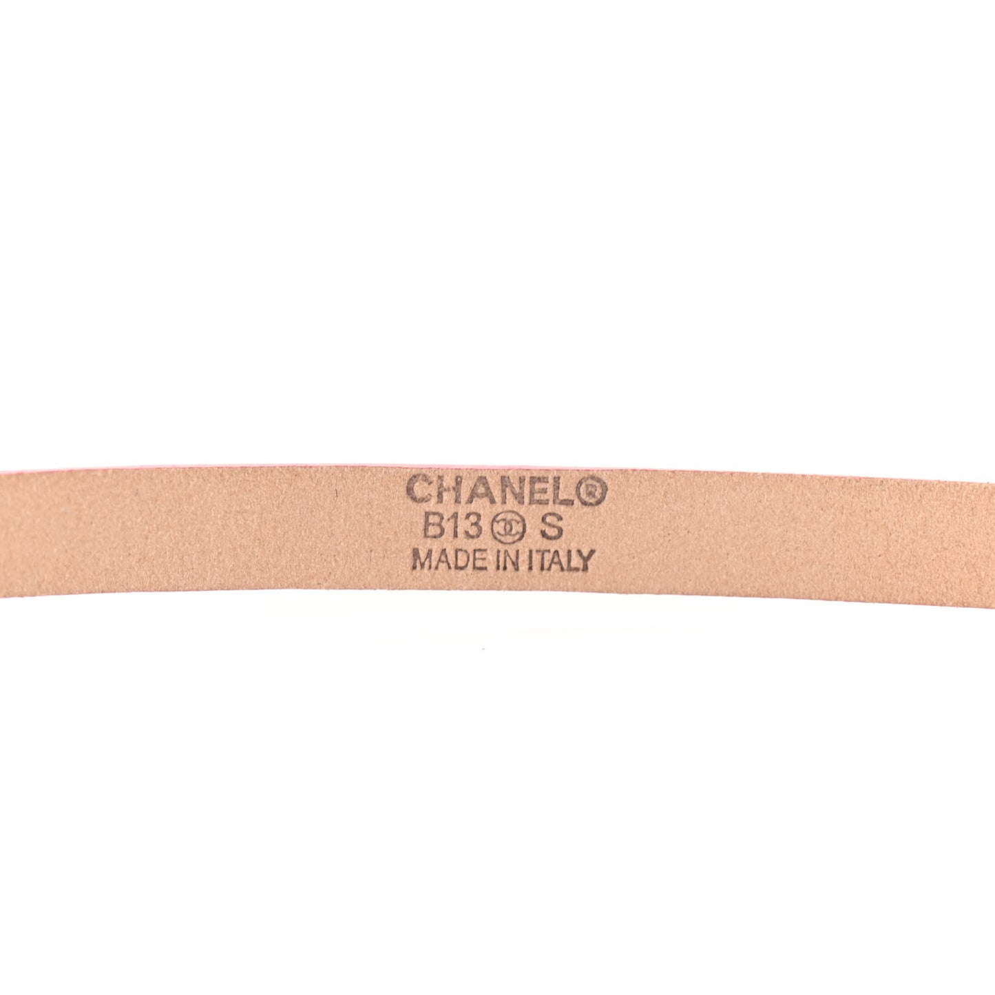 Patent Calfskin CC Logo Skinny Belt 75 30 Pink