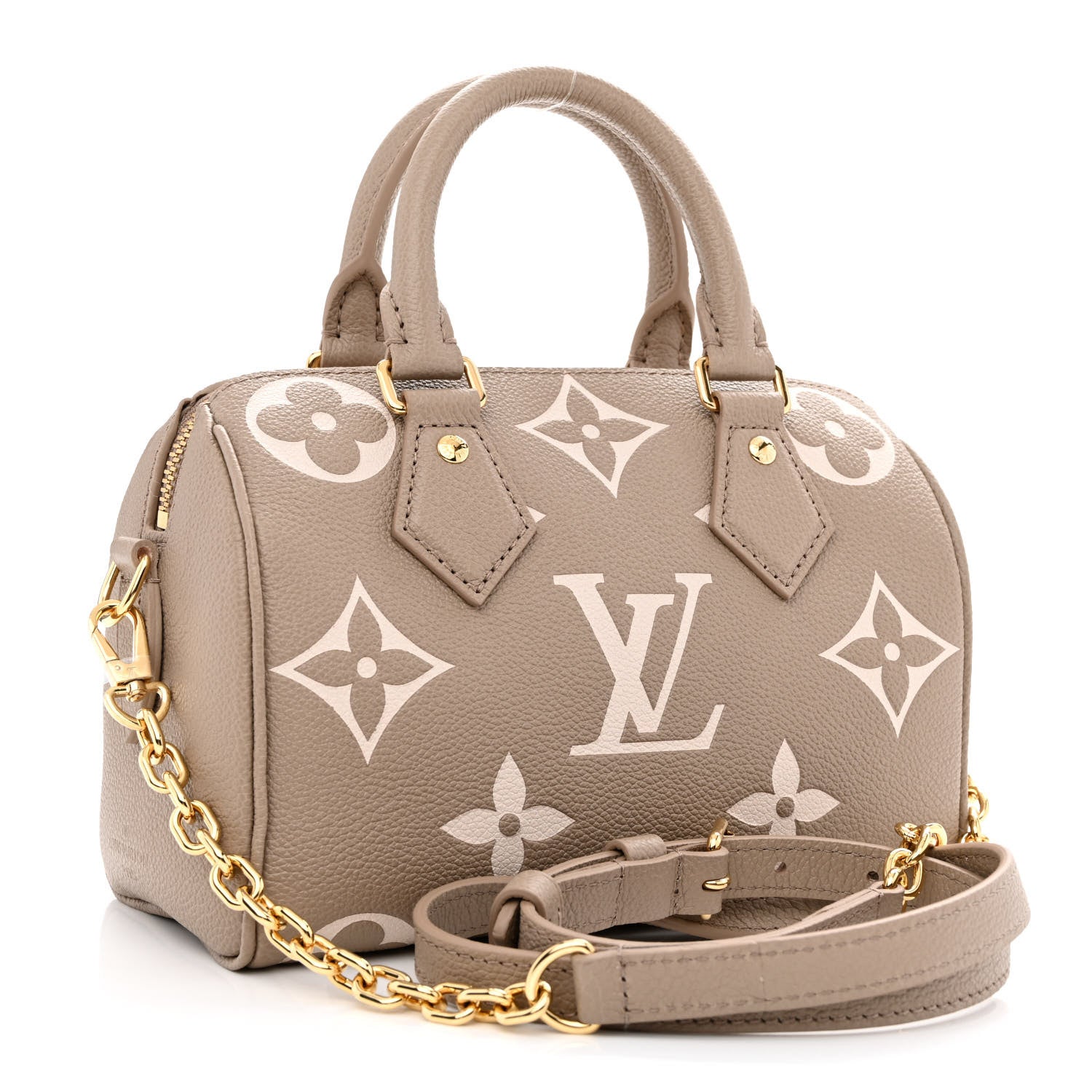 Louis Vuitton Empreinte Monogram Giant Speedy Bandouliere 20 Creme Beige 3 of 9