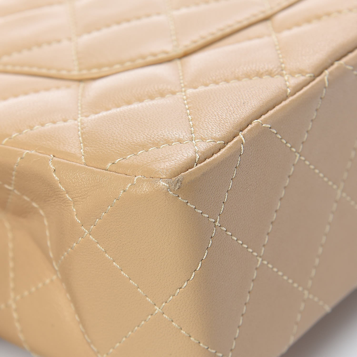 Chanel Lambskin Quilted Medium Double Flap Beige 12 of 15
