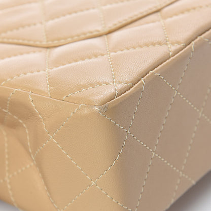 Chanel Lambskin Quilted Medium Double Flap Beige 12 of 15