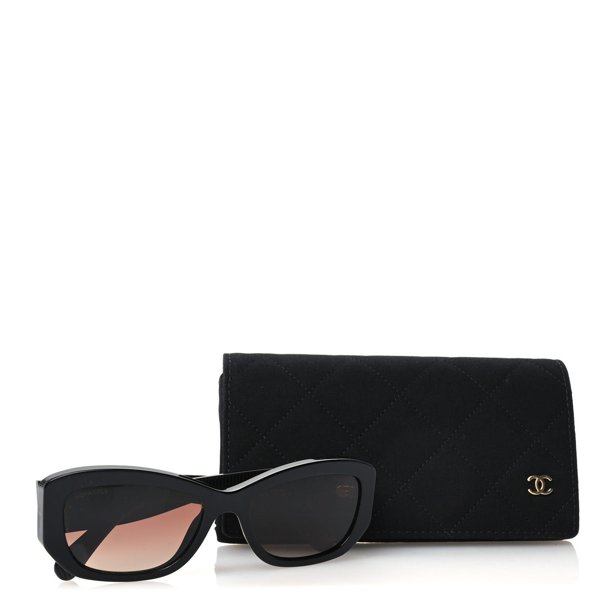 Chanel Acetate Rectangle Sunglasses 5493-A Black Brown 7 of 7