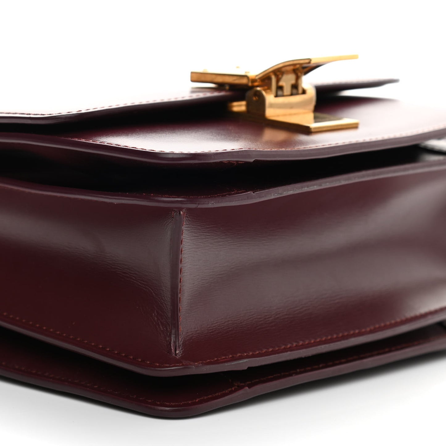 Box Calfskin Small Classic Box Flap Bag Burgundy