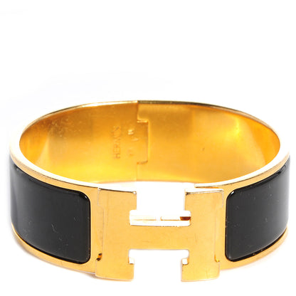 Hermes Enamel Wide Clic Clac H Bracelet PM Black 1 of 5