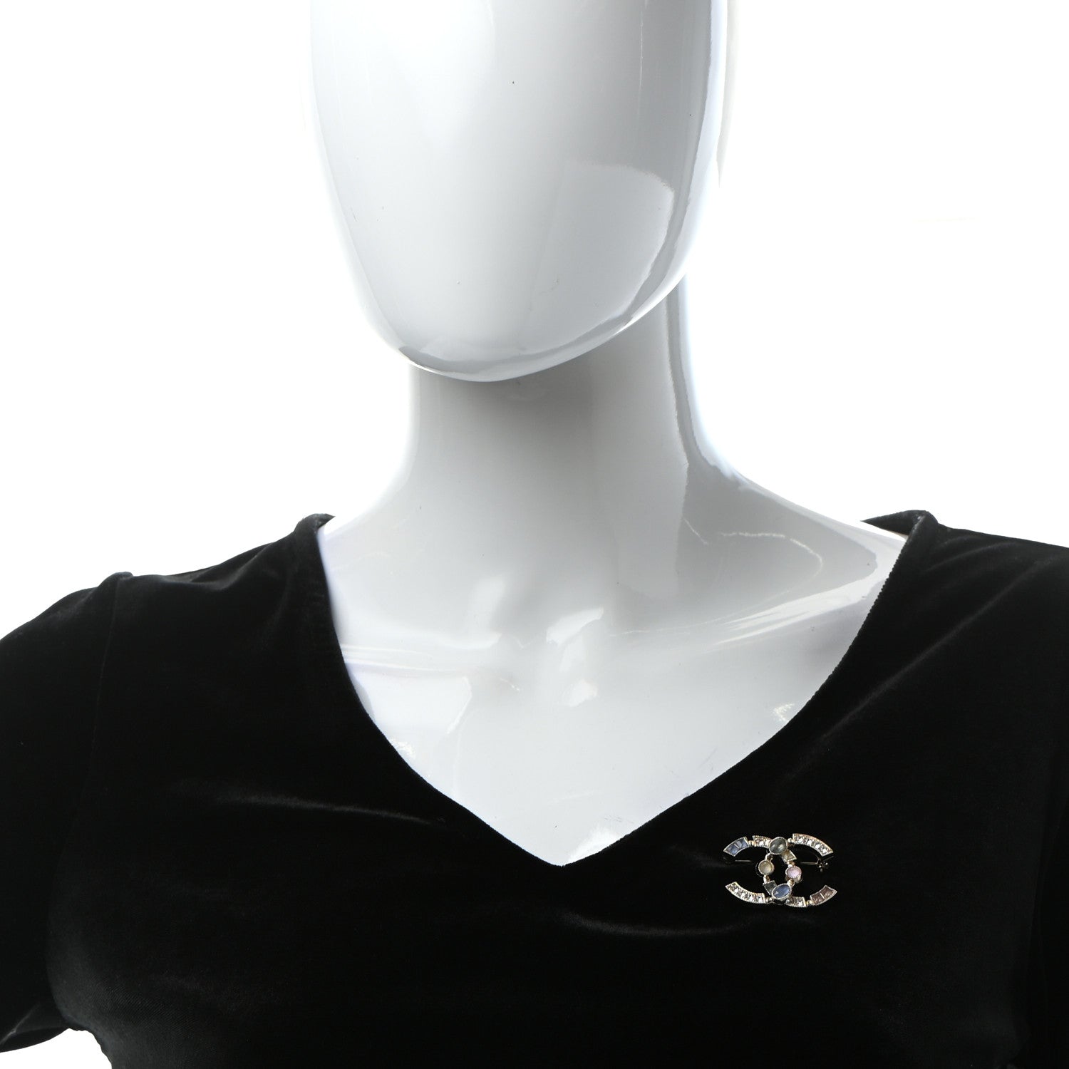 Chanel Crystal CC Brooch Gold Multicolor 2 of 6
