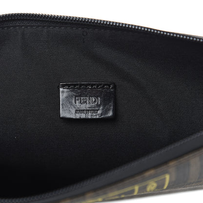 Fendi Glazed Fabric FF 1974 Roma Armor Pouch Tobacco Limone 7 of 9