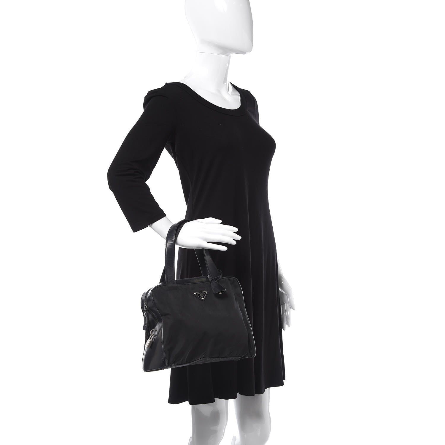 Prada Tessuto Nylon Shoulder Bag Black 2 of 13