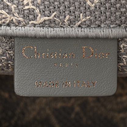 Christian Dior Canvas Embroidered Toile De Jouy Reverse Mini Book Tote With Strap Grey 6 of 11