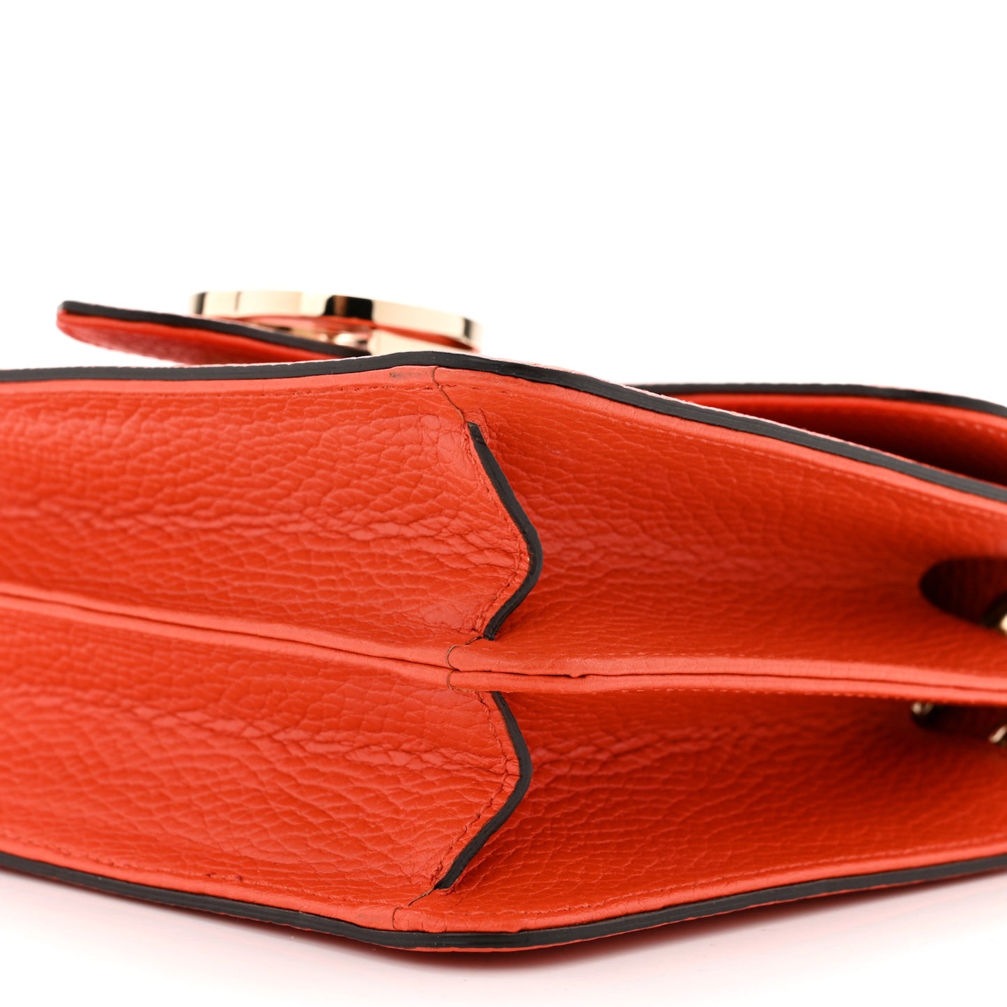Dollar Calfskin Small Interlocking G Shoulder Bag Sun Orange