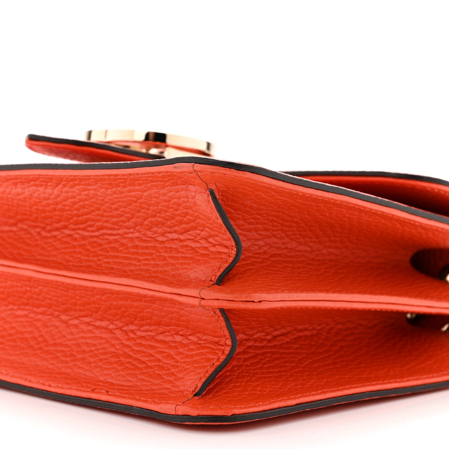 Gucci Dollar Calfskin Small Interlocking G Shoulder Bag Sun Orange 10 of 10