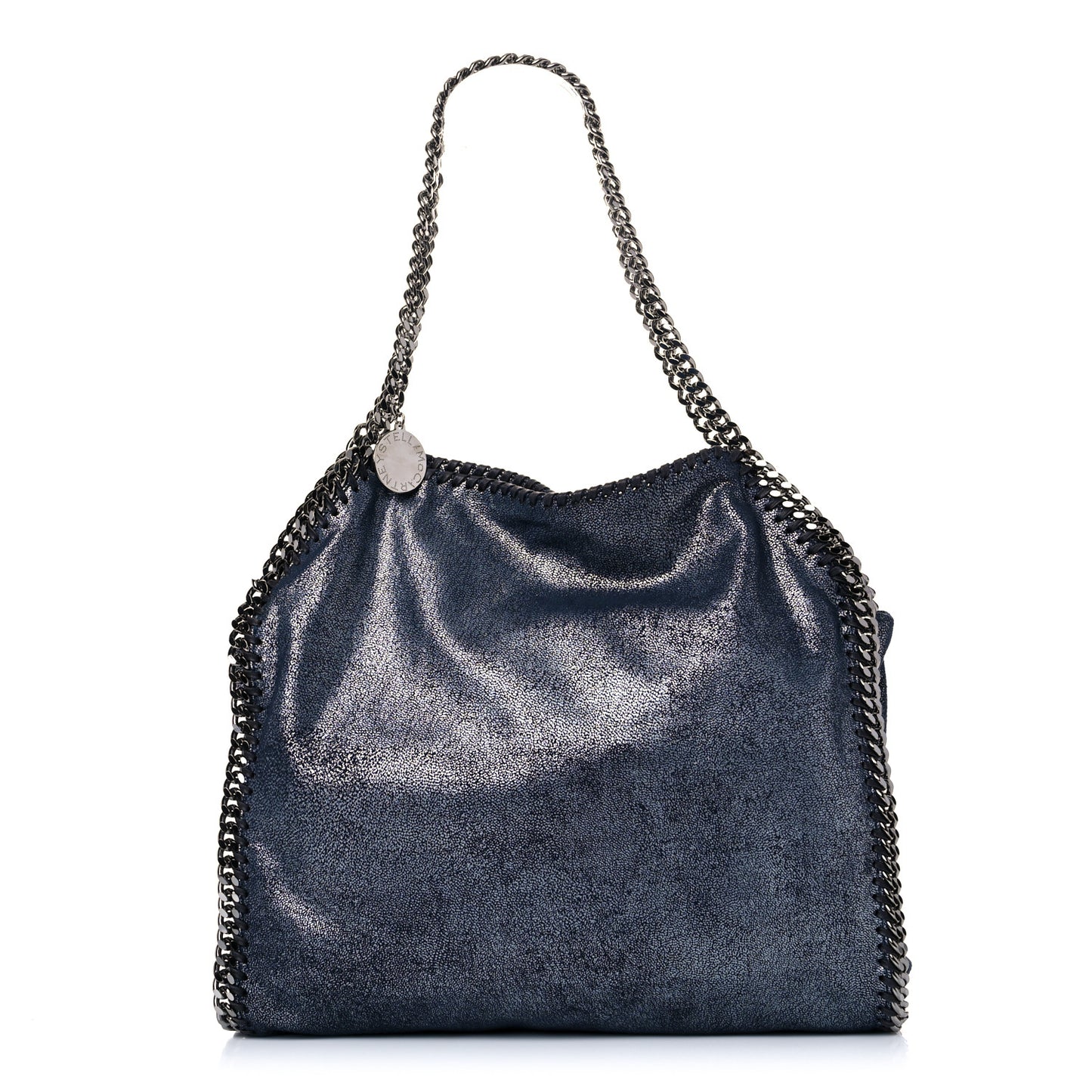Metallic Shaggy Deer Small Falabella Tote Navy