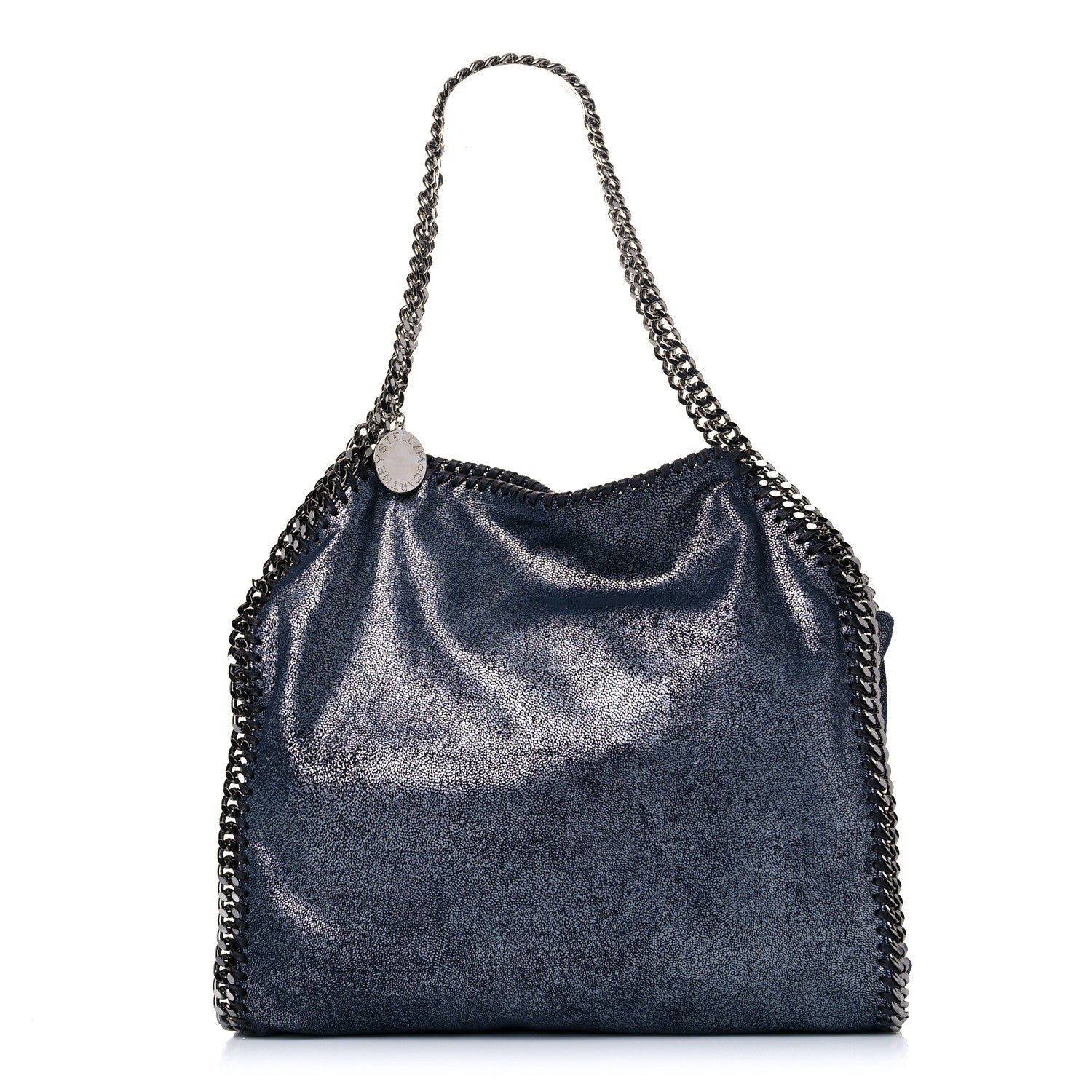 Stella McCartney Metallic Shaggy Deer Small Falabella Tote Navy 1 of 9