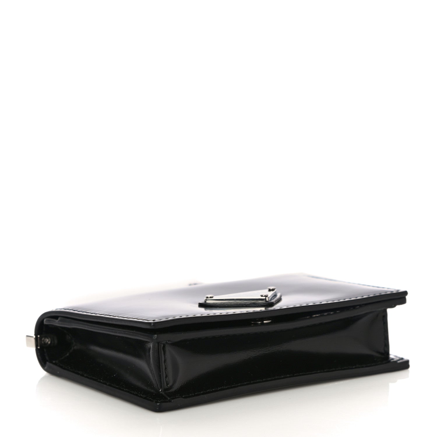 Prada Spazzolato Chain Card Holder Wallet Black 3 of 10