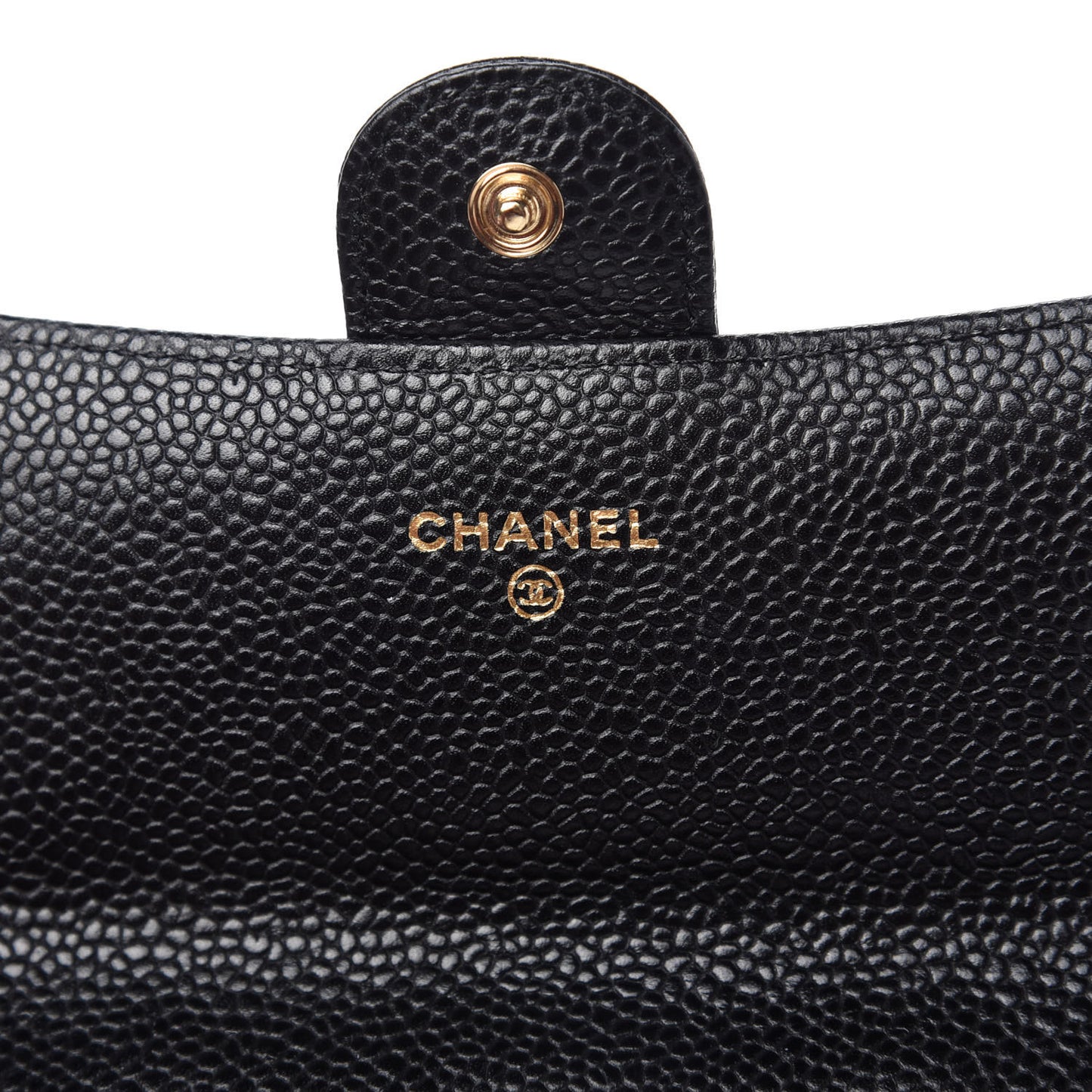Caviar Quilted Large Gusset Flap Wallet Black