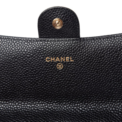 Chanel Caviar Quilted Large Gusset Flap Wallet Black 8 of 12