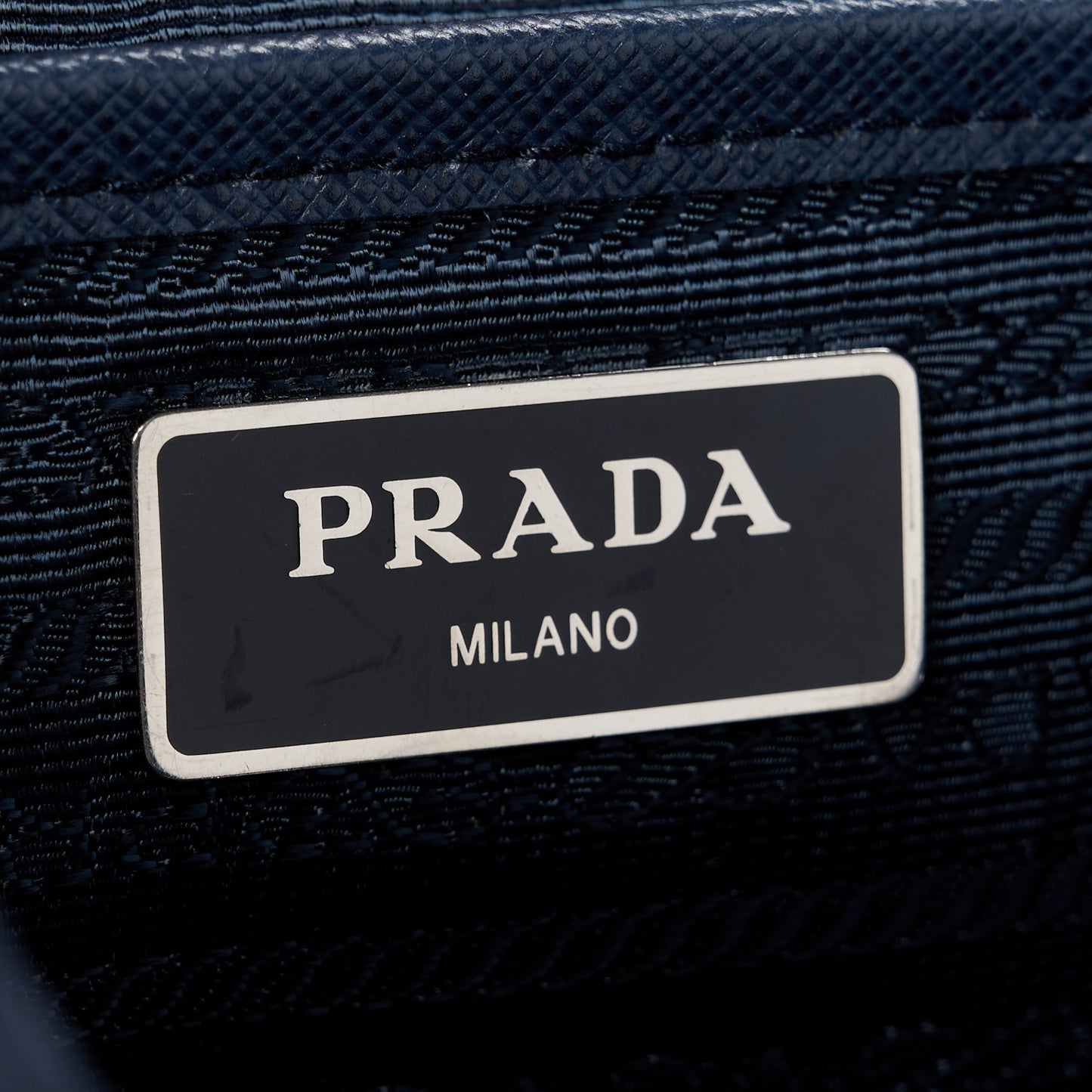 Nylon Vela Saffiano Medium Backpack Bleu