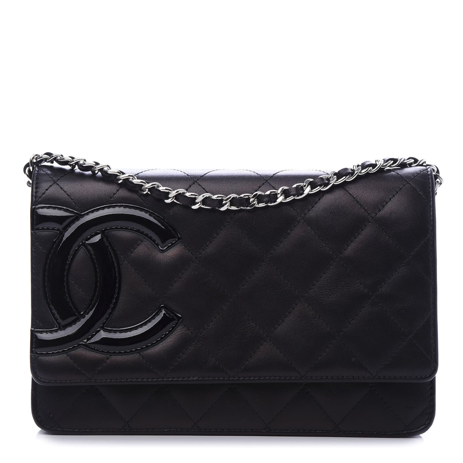 Chanel Calfskin Quilted Cambon Wallet On Chain WOC Black 1 of 11
