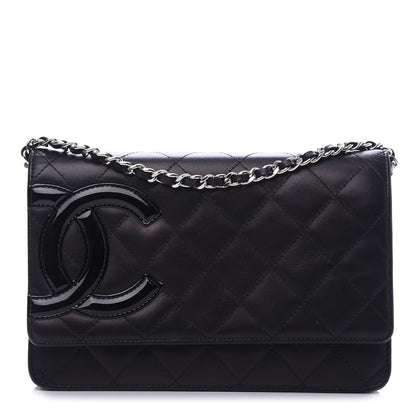 Chanel Calfskin Quilted Cambon Wallet On Chain WOC Black 1 of 11