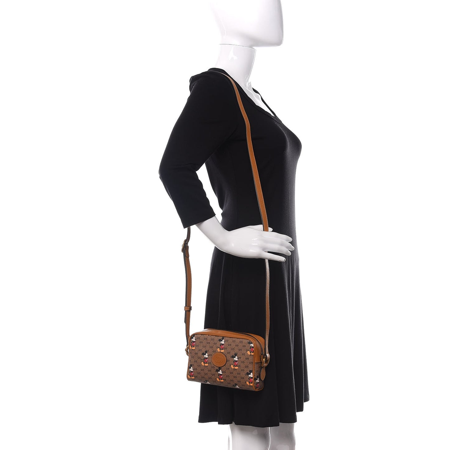 X DISNEY Mini Vintage GG Supreme Monogram Mickey Mouse Shoulder Bag Beige Vintage Sun Oil
