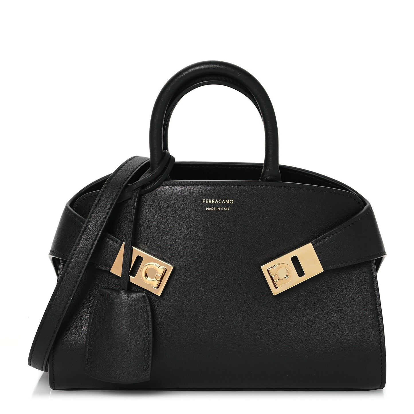 Calfskin Mini Hug Bag Black