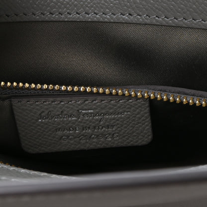 Salvatore Ferragamo Hammered Calfskin Today Satchel Grey 7 of 11