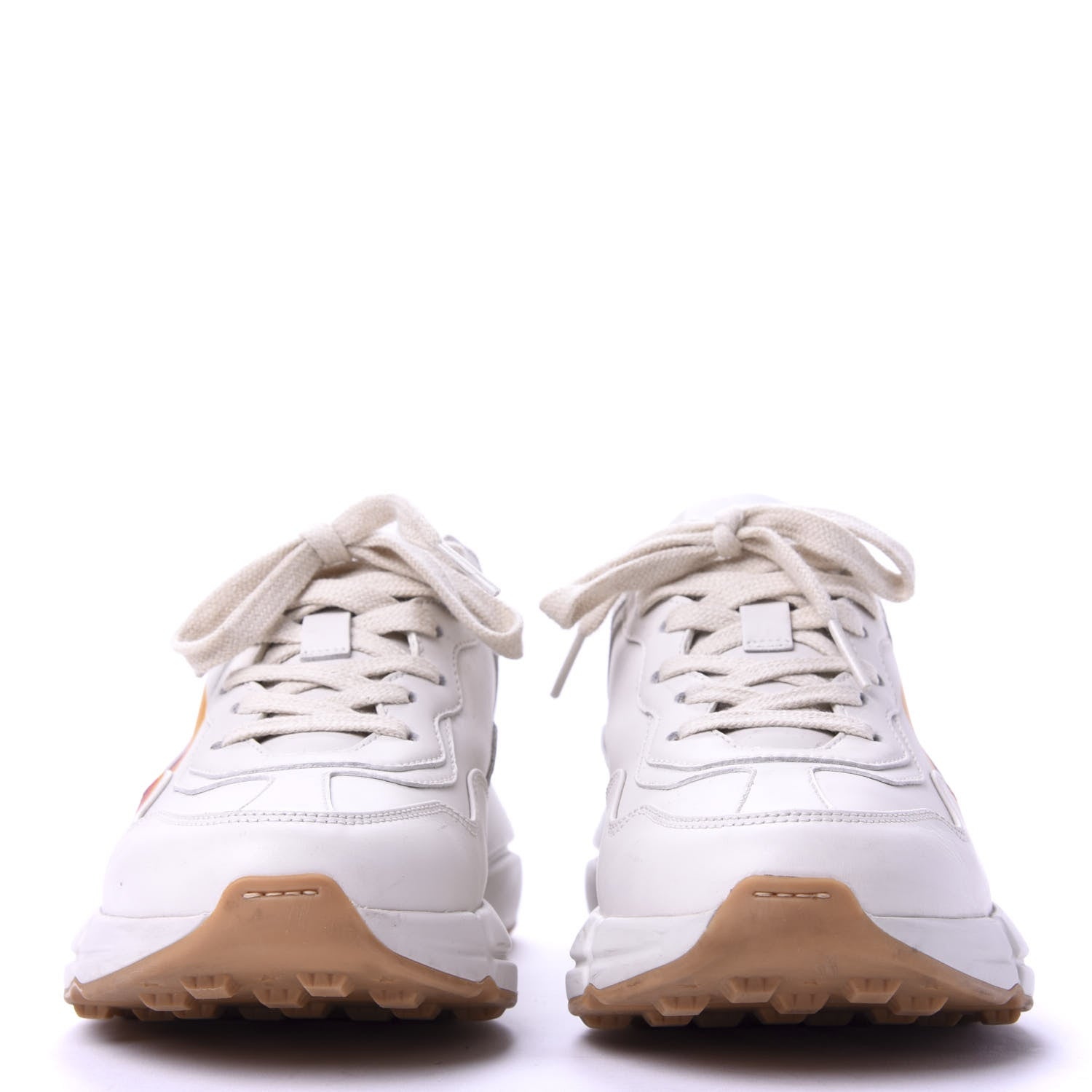 Gucci Calfskin Interlocking G Heart Rhyton Sneakers 35 Mystic White 2 of 14