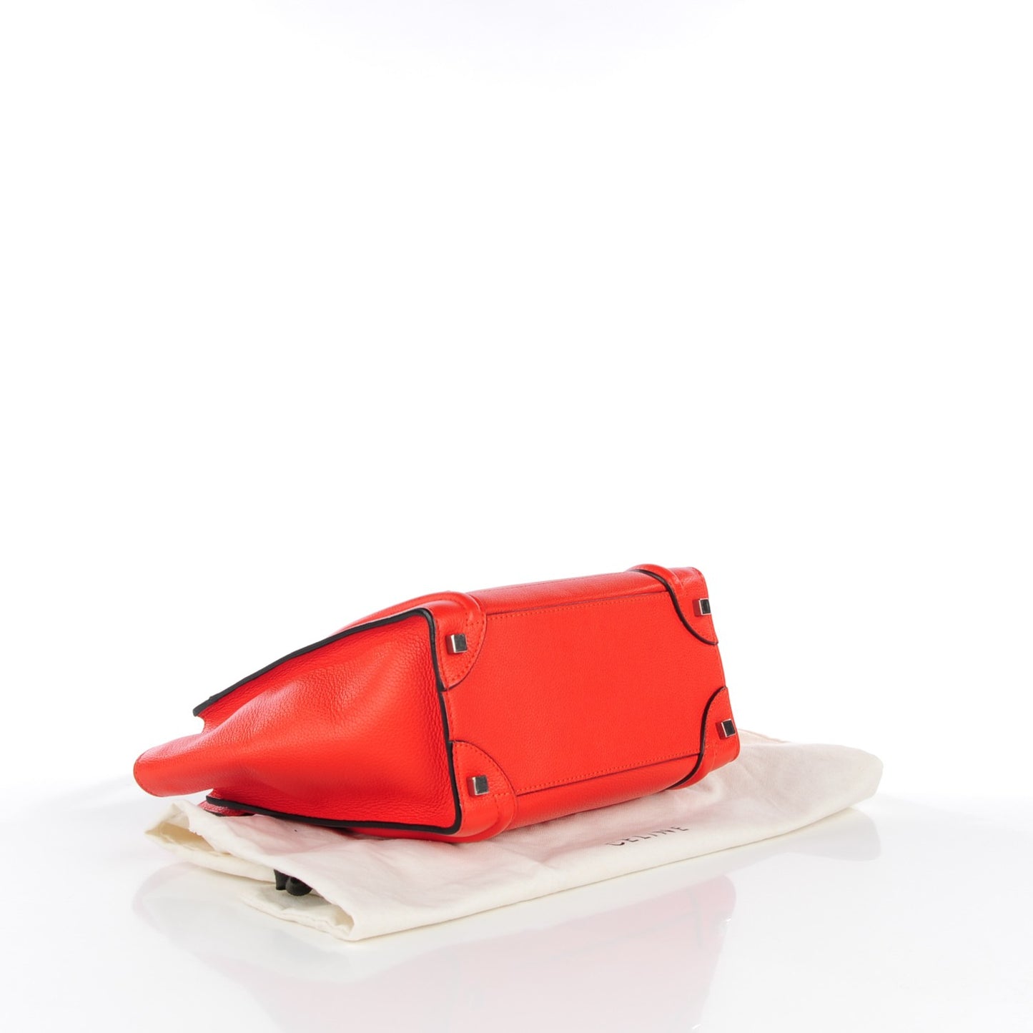 Drummed Calfskin Micro Luggage Vermillion