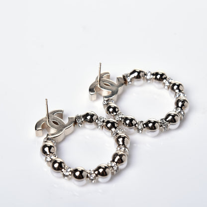 Chanel Pearl Crystal Nefertiti CC Drop Earrings Gold 4 of 7