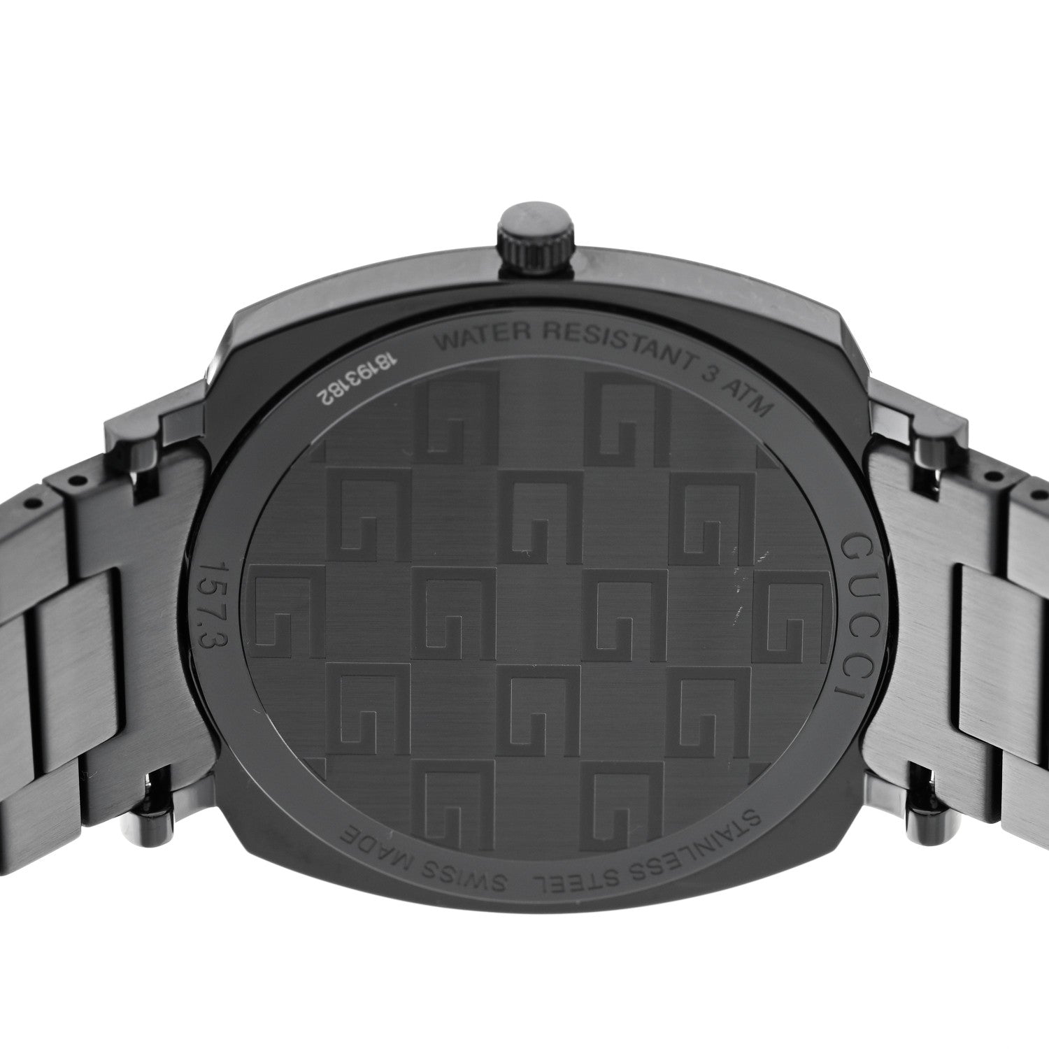 Gucci PVD Stainless Steel 38mm Grip Quartz Watch Black 1620666