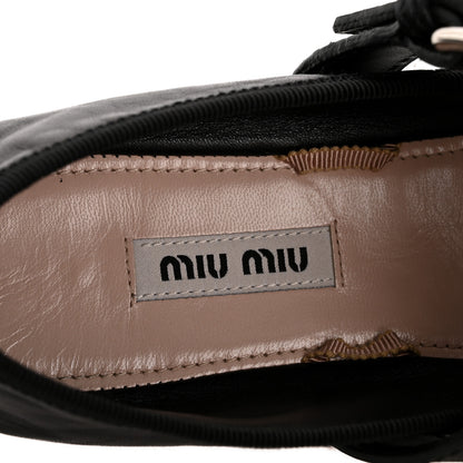 Miu Miu Nappa Vitello Nevada Double Buckle Ballerina Flats 36.5 Black 8 of 11